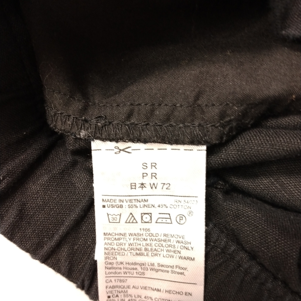 Gap cuffed black pants w/ tie belt. Size S Reg. EUC - Picture 7 of 11